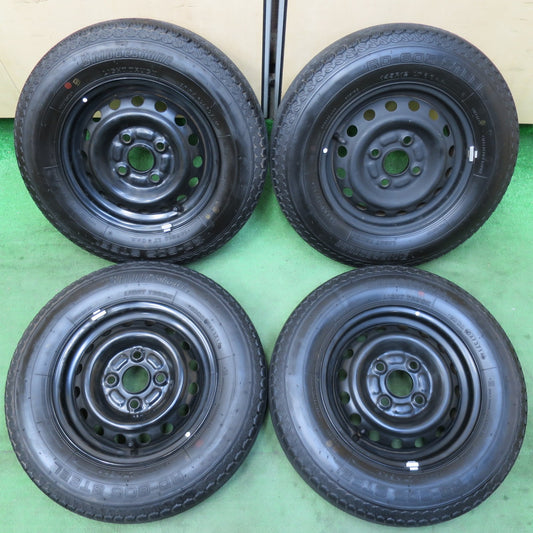 [送料無料] バリ溝！キレイ！9.5分★ダイハツ ハイゼット アトレー 等 純正 スチール 145R12 LT 6PR ブリヂストン RD-605 STEEL 12インチ PCD100/4H★5022716イノ