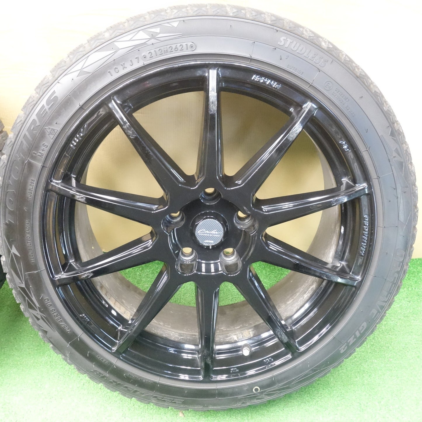 4本価格◎スタッドレス 225/45R18 トーヨー オブザーブ GIZ2 Circlar ENKEI AME サーキュラー エンケイ 18インチ PCD114.3/5H◎6061901KTス