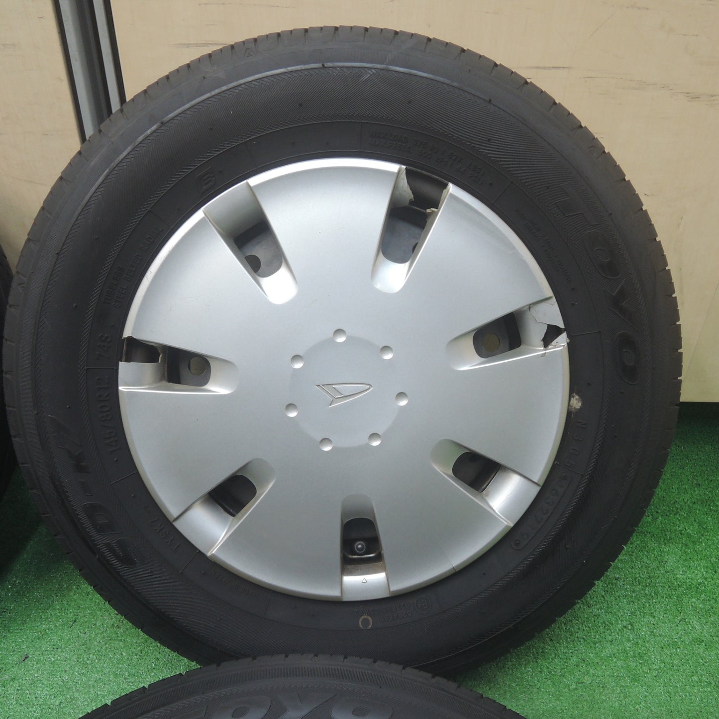 *送料無料* 4本価格★ダイハツ ミラ 純正 スチール 145/80R12 トーヨー SD-K7 12インチ PCD100/4H★4033006SYノ