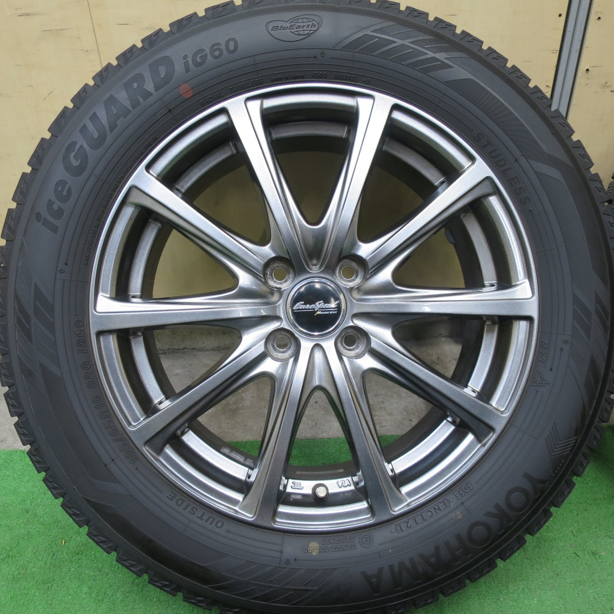 バリ溝！21年！キレイ！8.5分★スタッドレス 195/65R16 ヨコハマ アイスガード iG60 EuroSpeed MANARAY SPORT ユーロスピード マナレイ 16インチ PCD100/4H★5051801TTス