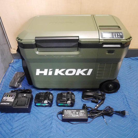 [送料無料] キレイ！バッテリー2個！付属品付き☆HiKOKI ハイコーキ コードレス 冷温庫 UL18DB 25L グリーン カーキ 緑 クーラーボックス ポータブル 冷蔵庫 キャンプ アウトドア☆