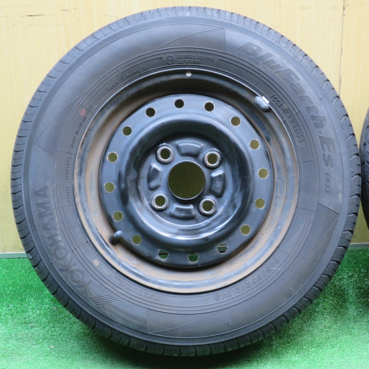 4本価格！22年★145/80R12 ヨコハマ BluEarth-ES ES32 スチール ホイール ブルーアース 12インチ PCD100/4H★6022506NJノ