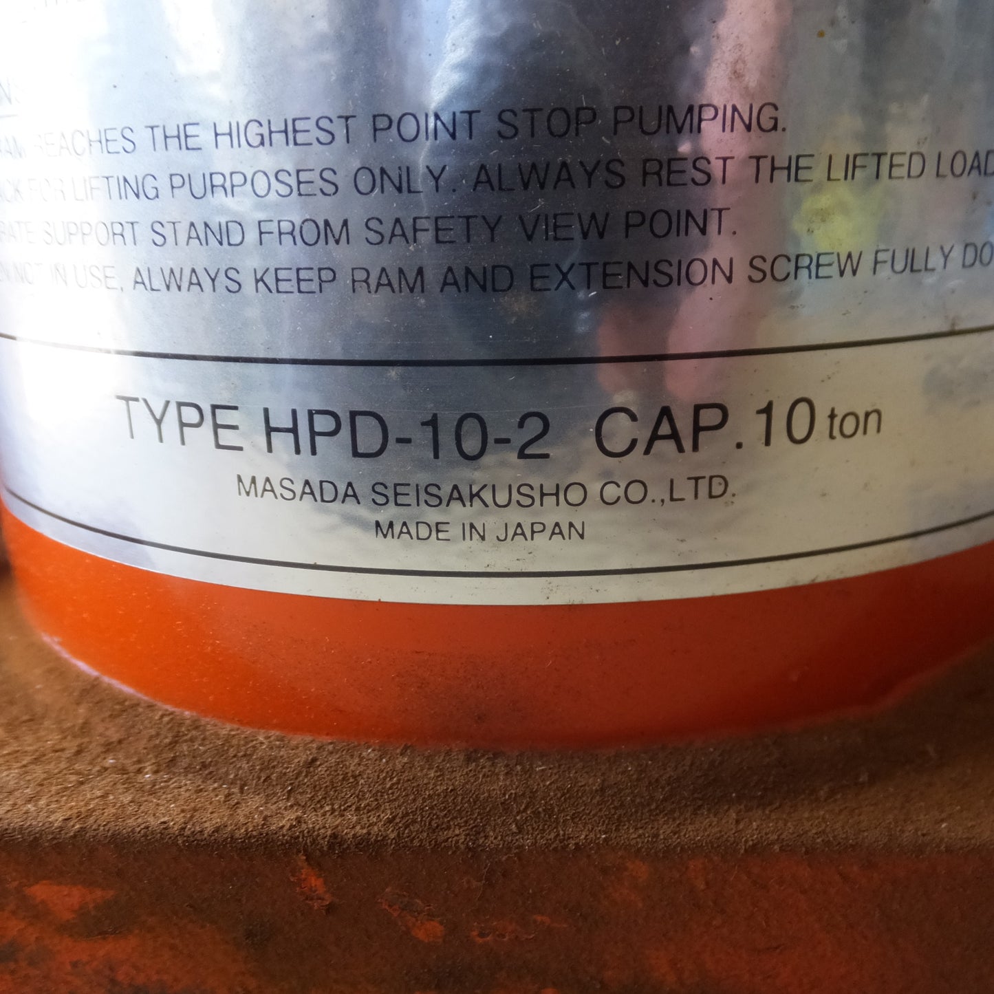 [送料無料] ◆マサダ 油圧ジャッキ HPD-10-2 工具 10TON 10ton 10トン 10000kg 油圧式 オイル だるま ダルマ 車載 自動車 点検 整備(2)◆