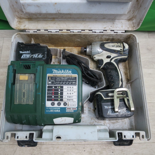 [送料無料] バッテリー2個付☆マキタ 充電式 インパクトドライバ TD131DRFXW 電動 工具 充電器 DC18RA バッテリー BL1430B☆