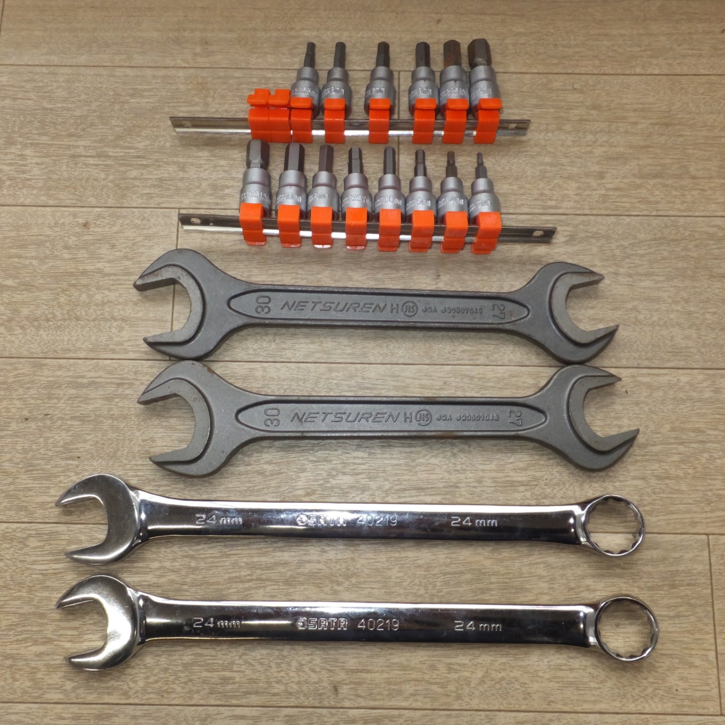 [送料無料] ★ネツレン 両口スパナ 27 30 2点　SATA コンビネーションレンチ 24mm 2点　ほか 各種 ソケット セット★