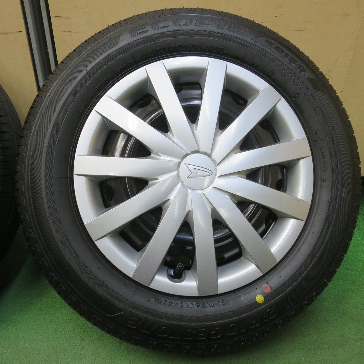 新車外し！25年★ダイハツ ミライース 純正 スチール 155/70R13 ブリヂストン エコピア EP150 13インチ PCD100/4H★6040409イノ