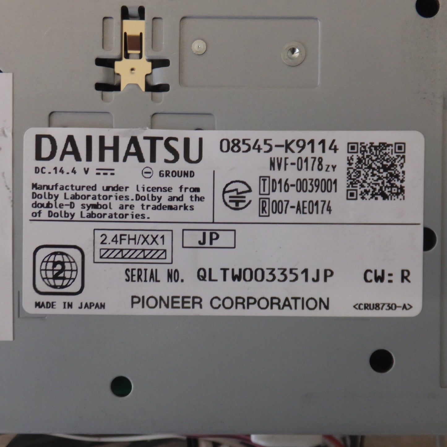 [送料無料] ★パイオニア製 ダイハツ 純正 メモリーナビ NVF-0178ZY 08545-K9114　タント LA600S[18]★