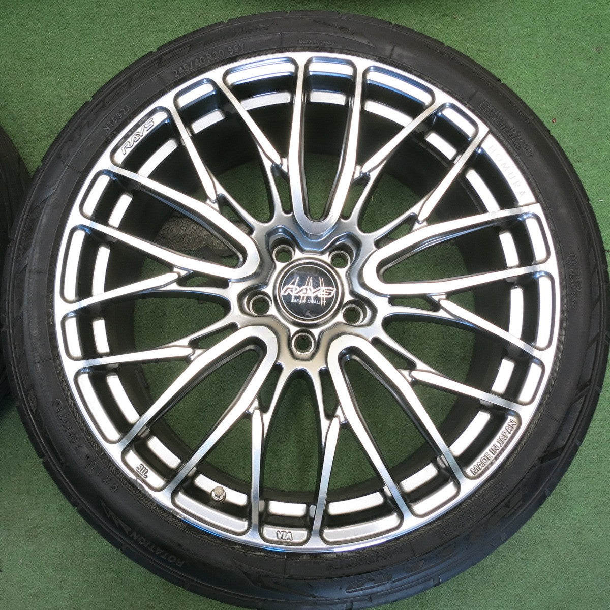 バリ溝！24年！9.5分◎RAYS HOMURA 2X10BD 245/40R20 ニットー NT555 G2 レイズ ホムラ 2×10BD 20インチ PCD114.3/5H◎6081305HAノ
