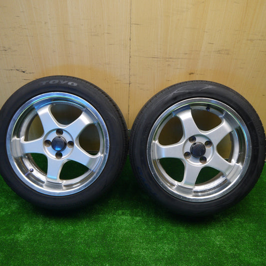 バリ溝！9.5分！2本★WORK MEISTER S1 195/50R16 トーヨー ナノエナジー3 ワーク マイスター 16インチ PCD100/4H★5100803Hノ