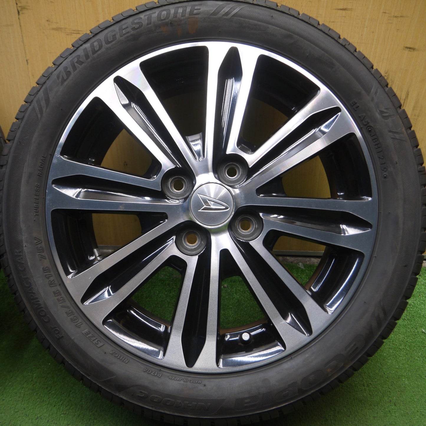 *送料無料* バリ溝！9分★ダイハツ タント 純正 165/55R15 ブリヂストン エコピア NH100C 15インチ PCD100/4H★4060401Hノ