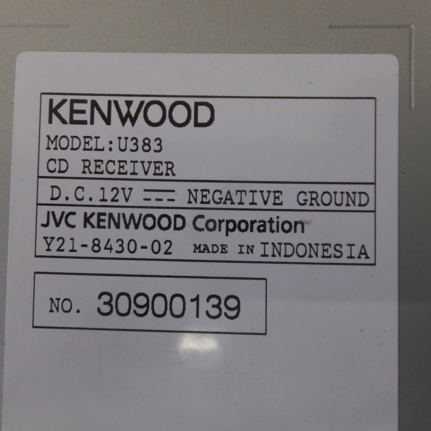 [送料無料] ★ケンウッド KENWOOD CDレシーバー U383　MP3/WMA/AAC対応 CD/USBレシーバー(34)★