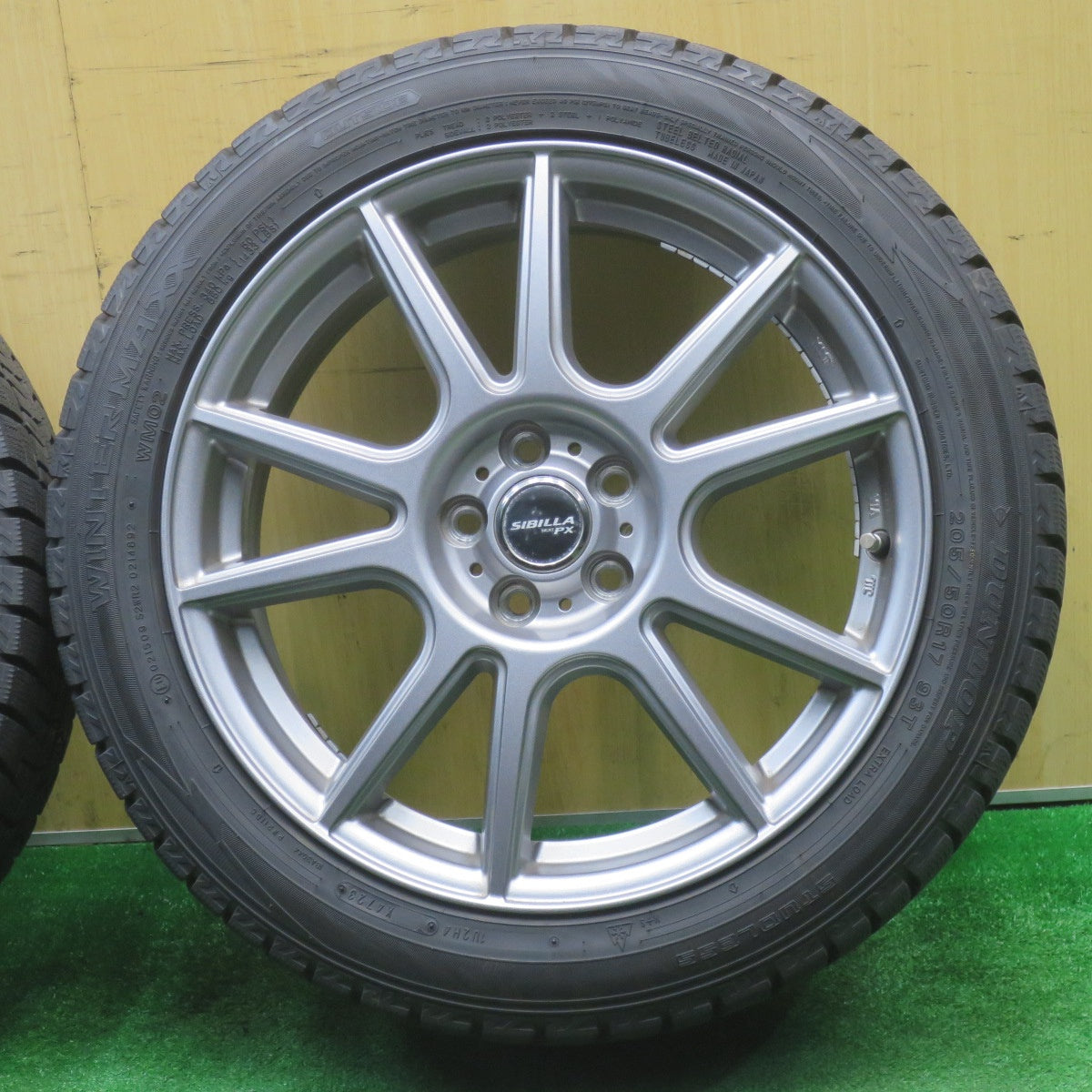 バリ溝！23年！キレイ！9.5分★インプレッサ 等 205/50R17 スタッドレス ダンロップ ウインターマックス WM02 SIBILLA NEXT PX シビラ ネクスト 17インチ PCD100/5H★5111109NJス