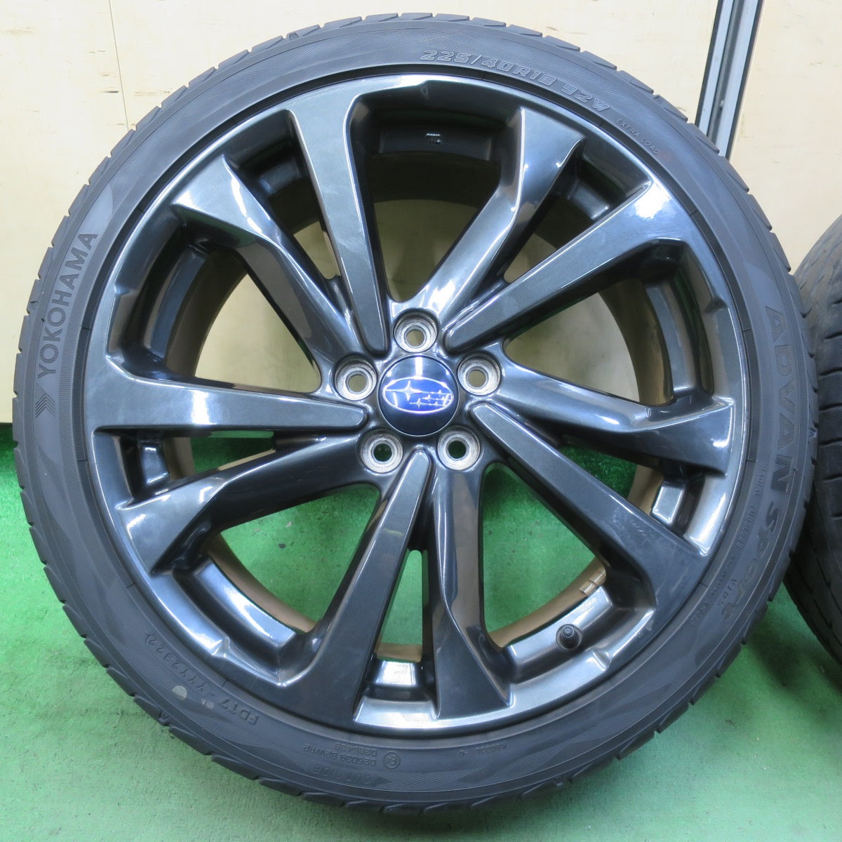 バリ溝！22年！8.5分★スバル インプレッサ スポーツ STI 純正 225/40R18 ヨコハマ アドバン スポーツ V105 18インチ PCD100/5H★5072807イノ