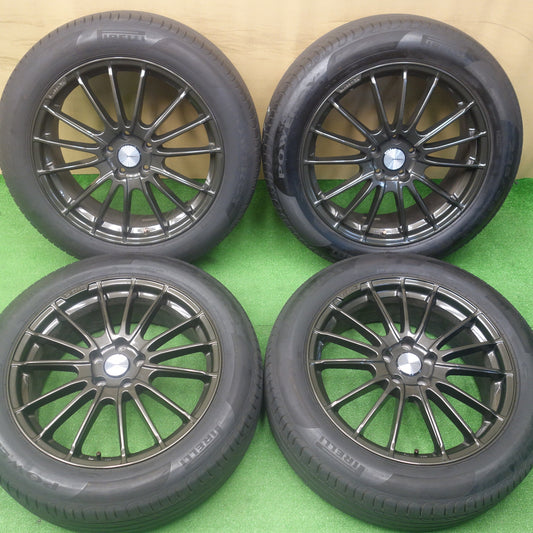 バリ溝！24年！キレイ！9分★Lehrmeister LM-S TRENTINO15 225/55R19 ピレリ POWERGY レアマイスター トレント15 パワジー 19インチ PCD114.3/5H★6041002KTノ