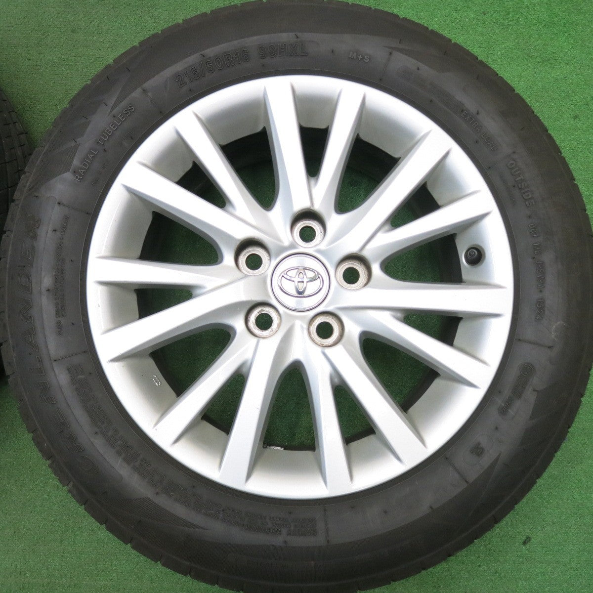 バリ溝！24年！9分★トヨタ 130系 マークX 純正 215/60R16 グッドイヤー EfficientGrip ECO EG02 グリンランダー COLO H02 16インチ PCD114.3/5H★5051105HAノ