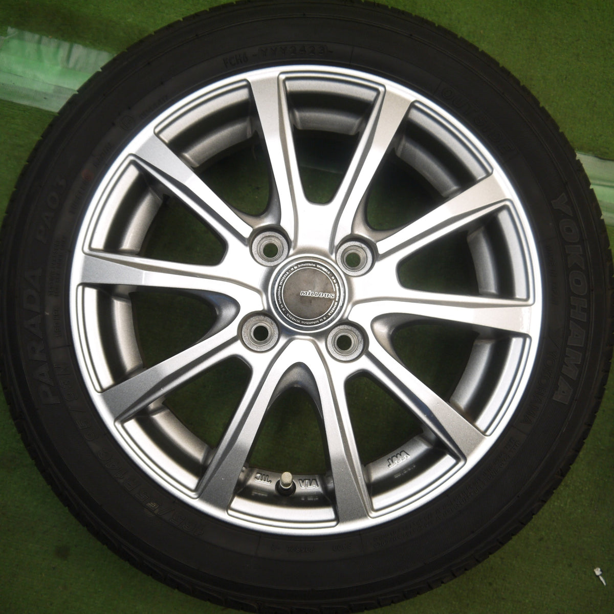 バリ溝！23年！9.5分◎165/55R14 95/93N ヨコハマ PARADA PA03 MiLLOUS VX ミルアス 14インチ 軽サイズ 軽トラック 軽バン 等 PCD100/4H◎6092801Hノ