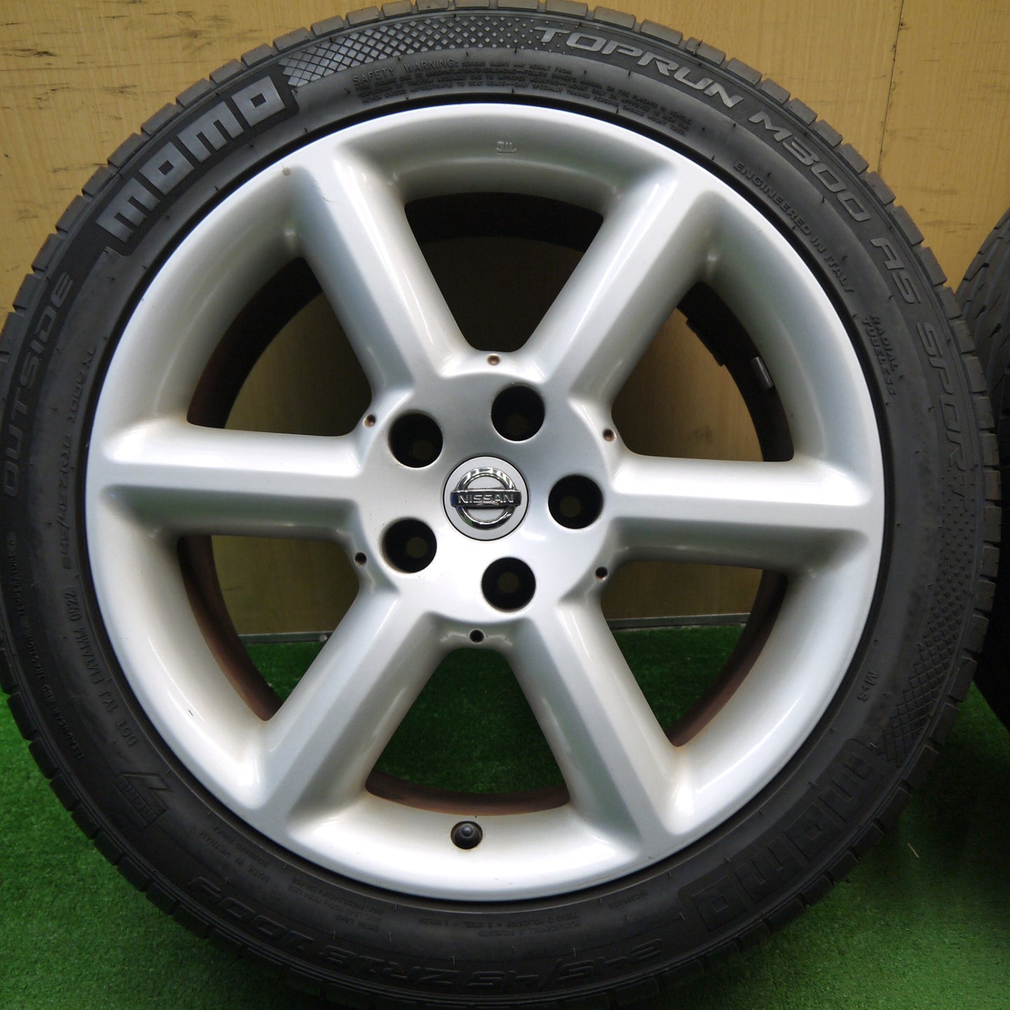 バリ溝！23年！ほぼ10分★日産 Z33 フェアレディZ 純正 225/45R18 245/45R18 モモ トップラン M300 AS SPORT 18インチ PCD114.3/5H★5042501Hノ