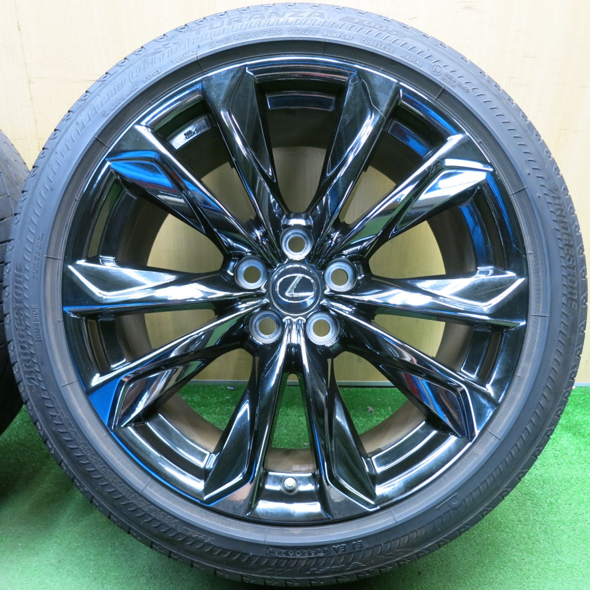 センサー付！バリ溝！24年！9.5分★レクサス LS Fスポーツ 純正 245/45R20 275/40R20 ブリヂストン トランザ T005 RFT ランフラット 20インチ PCD120/5H★6051413HAノ