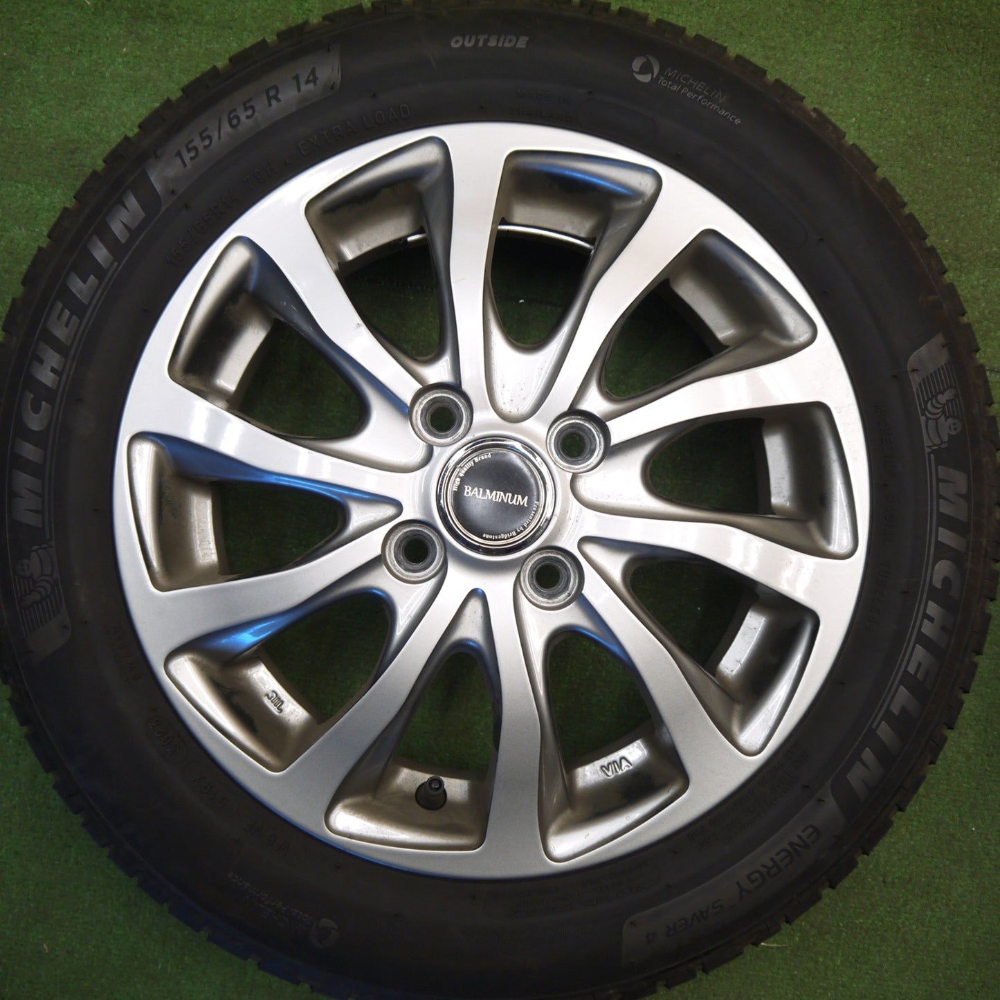 4本価格！23年★155/65R14 ミシュラン エナジーセイバー4 BALMINUM TR10 バルミナ 14インチ PCD100/4H★6032406Hノ