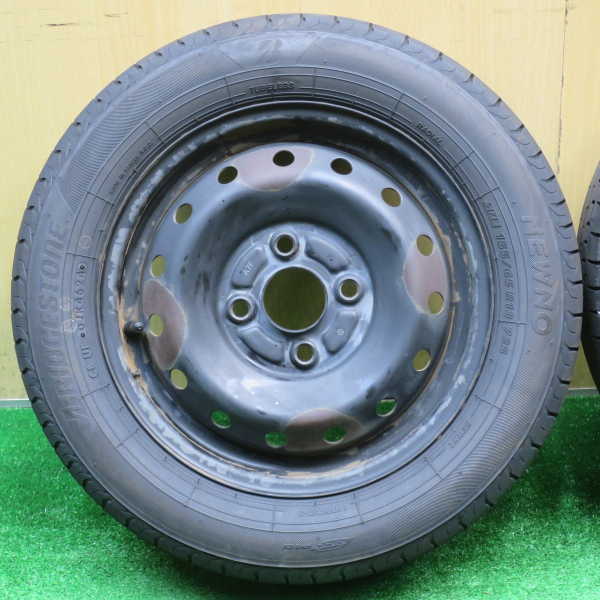 バリ溝！24年！ほぼ10分★155/65R13 ブリヂストン NEWNO TOPY スチール ホイール ニューノ 13インチ PCD100/4H★5110305NJノ