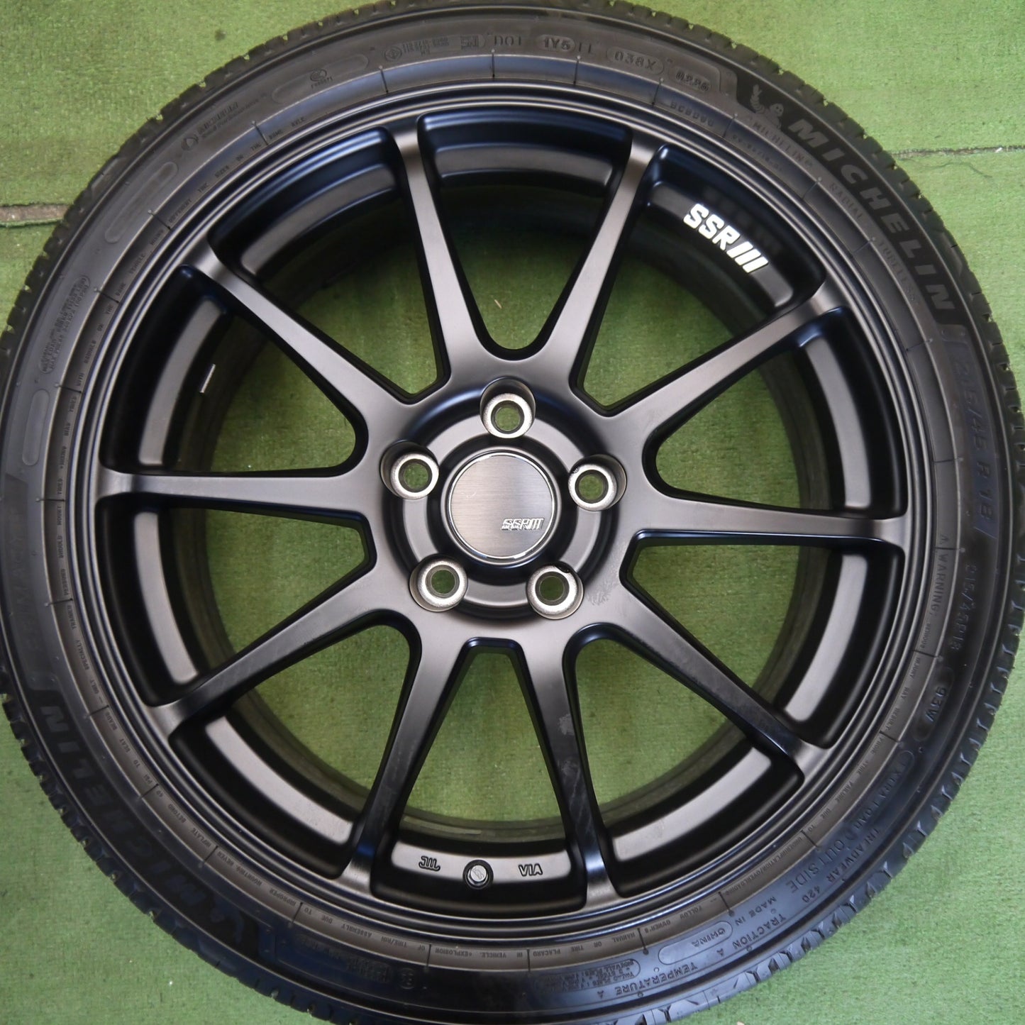 バリ溝！26年！キレイ！9.5分◎SSR GTV02 TANABE 215/45R18 ミシュラン プライマシー5 タナベ 18インチ PCD114.3/5H◎6070805Hノ