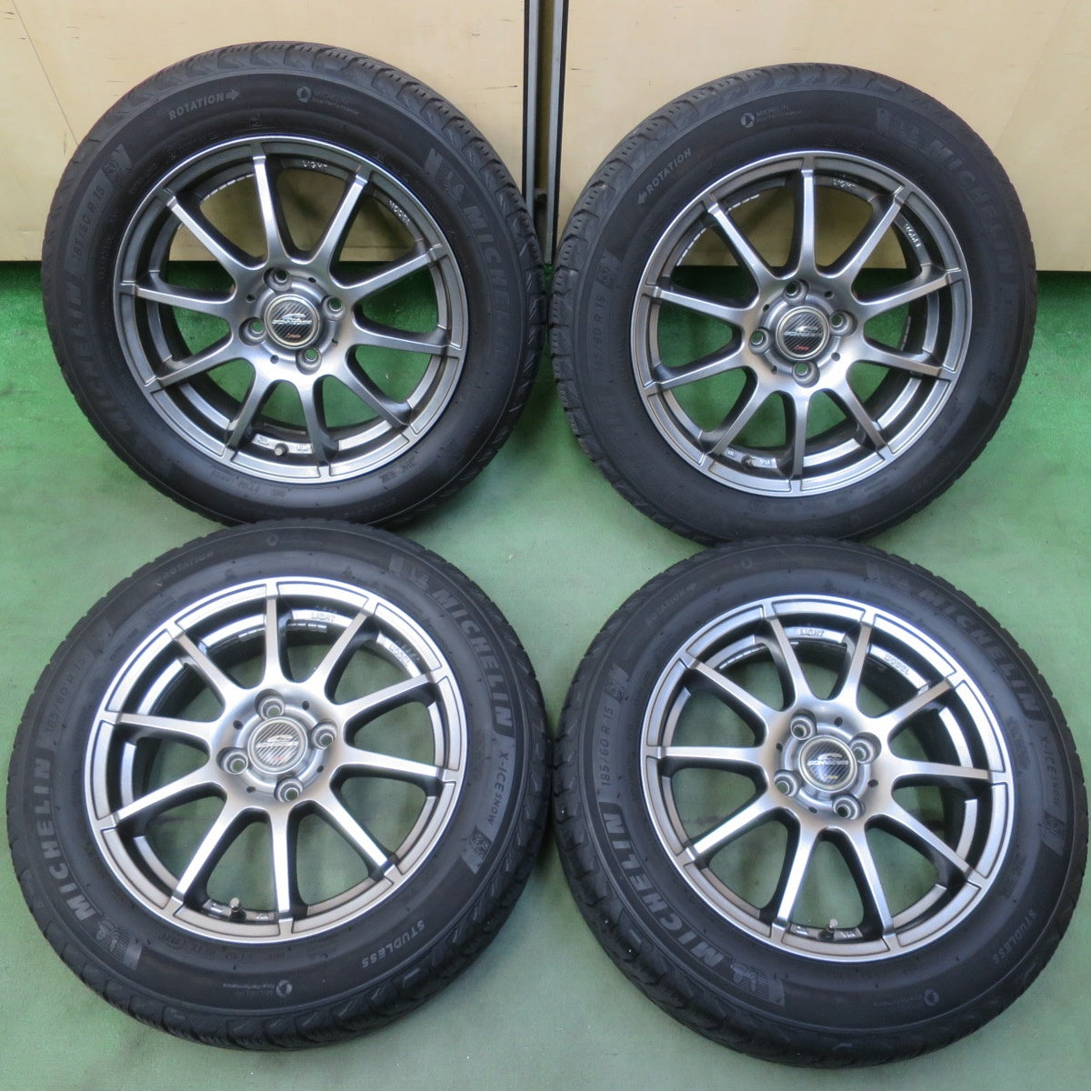4本価格◎スタッドレス 185/60R15 ミシュラン X-ICE SNOW SCHNEIDER シュナイダー 15インチ PCD100/4H◎6072302イス