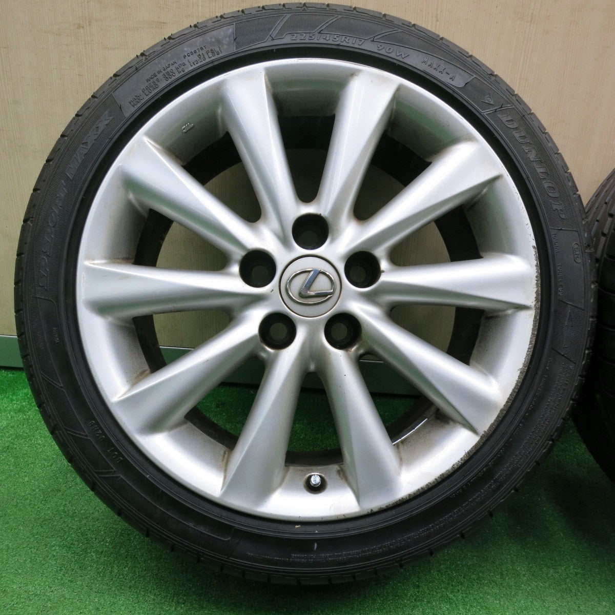 [送料無料] 超バリ溝！22年！ほぼ10分★レクサス IS 純正 225/45R17 ダンロップ SPスポーツマックス 17インチ PCD114.3/5H★4110501NJノ