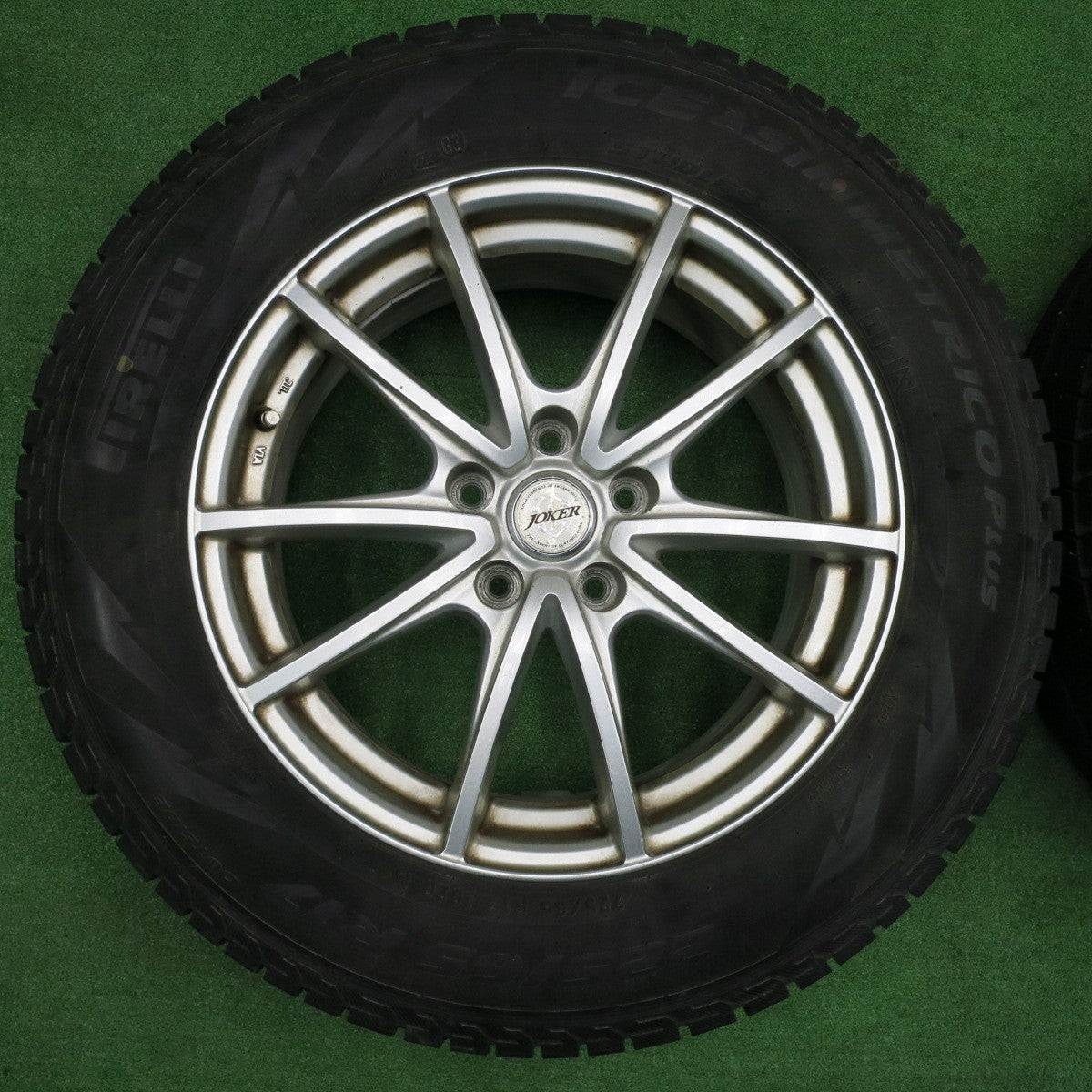 [送料無料] バリ溝！20年！キレイ！9分★スタッドレス 225/65R17 ピレリ アイスアシンメトリコ プラス JOKER ジョーカー 17インチ PCD114.3/5H★4103002NJス