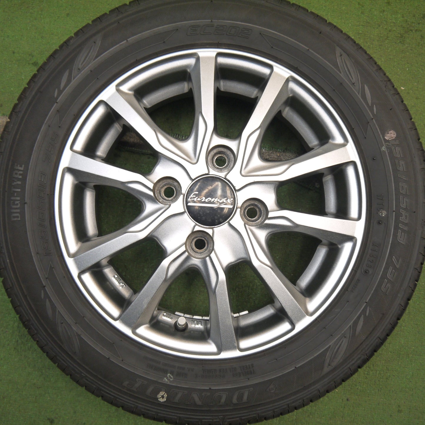 バリ溝！23年！8.5分★155/65R13 ダンロップ EC202 Euromax ユーロマックス 13インチ PCD100/4H★5080405Hノ