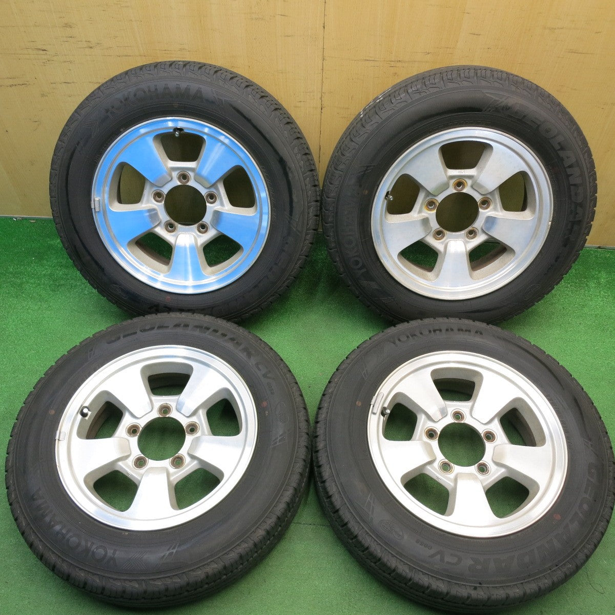 バリ溝！25年！9.5分★スズキ ジムニー 純正 ENKEI 175/80R16 ヨコハマ ジオランダー CV G058 16インチ エンケイ PCD139.7/5H★6040516HAノ