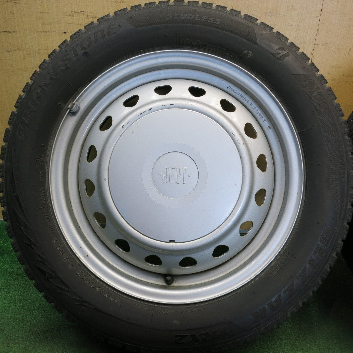 キレイ★スタッドレス 185/60R15 ブリヂストン ブリザック VRX2 JECT スチール ホイール 15インチ PCD100 114.3/4H マルチ★6060408HAス