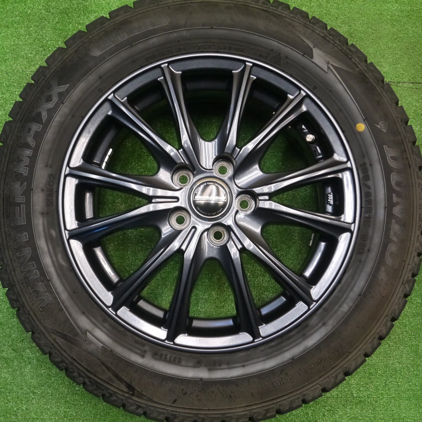 [送料無料] バリ溝！20年！キレイ！9.5分★プリウス 等 195/65R15 スタッドレス ダンロップ ウインターマックス WM02 WAREN ヴァーレン 15インチ PCD100/5H★4092002Hス
