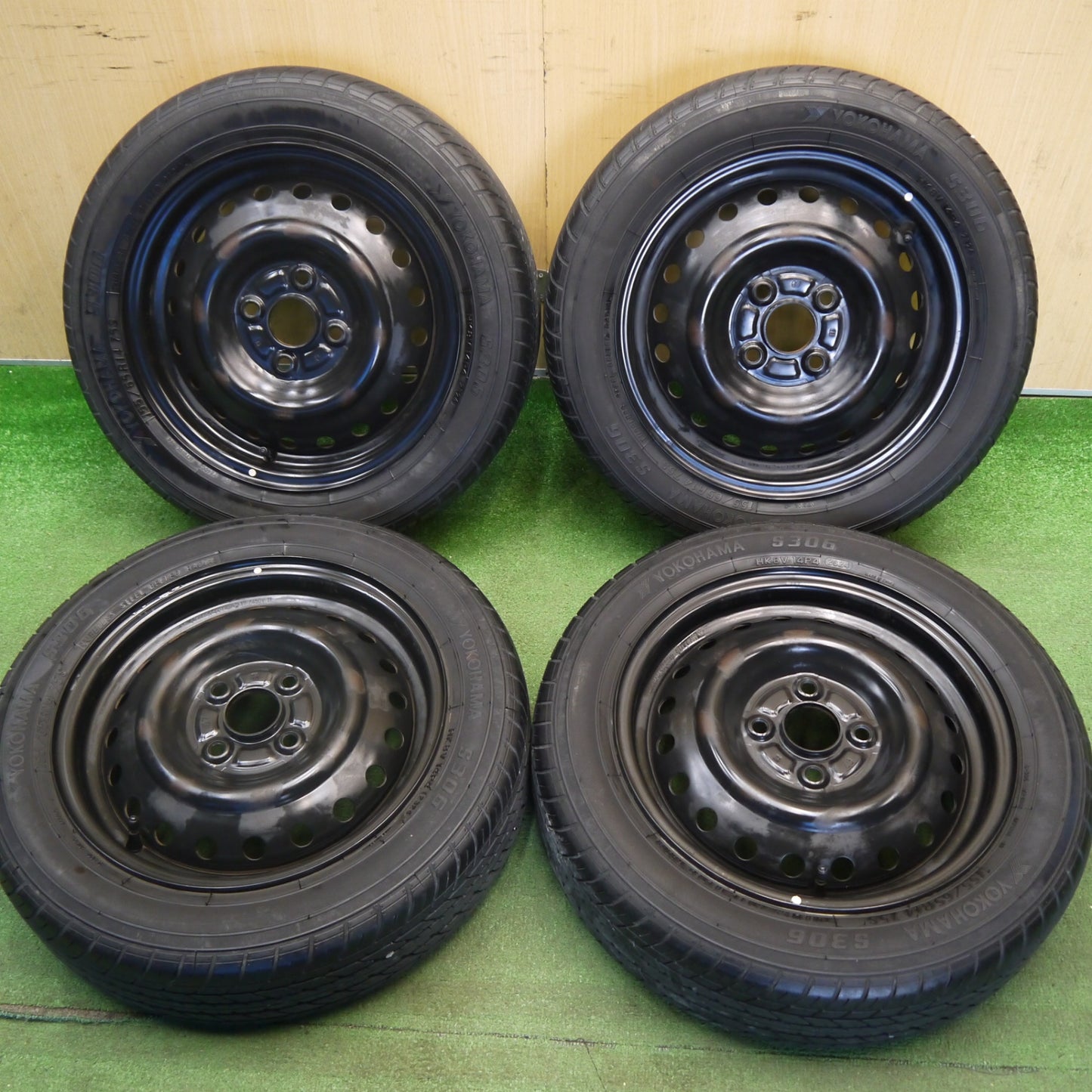 4本価格！24年★155/65R14 ヨコハマ S306 スチール ホイール 14インチ PCD100/4H★6041304Hノ