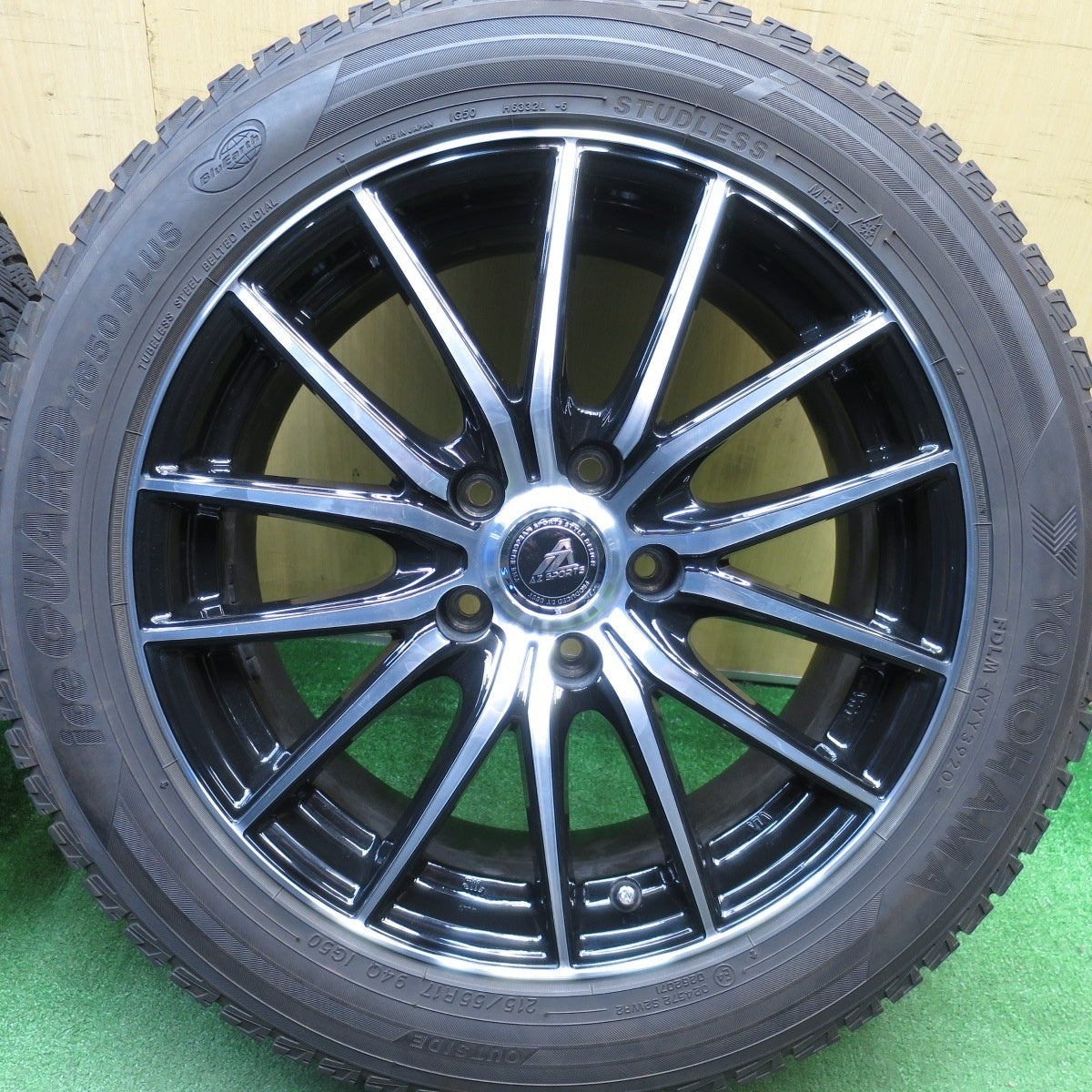 バリ溝！キレイ！9分★スタッドレス 215/55R17 ヨコハマ アイスガード iG50 プラス AZ SPORTS AZスポーツ 17インチ PCD114.3/5H★5031108Hス