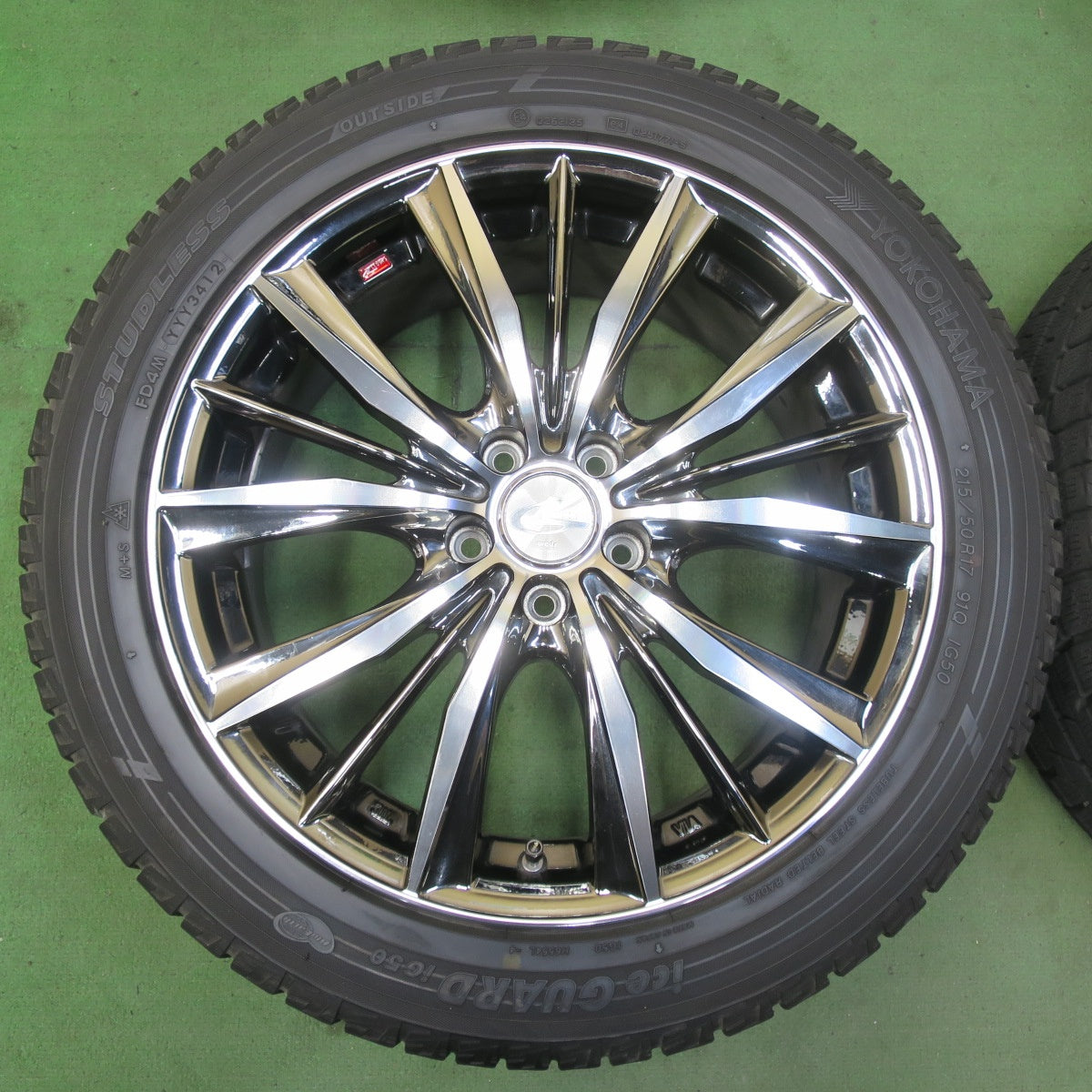 バリ溝！9.5分★インプレッサ 等 LEONIS VX 215/50R17 スタッドレス ヨコハマ アイスガード iG50 レオニス 17インチ PCD100/5H★5100906イス