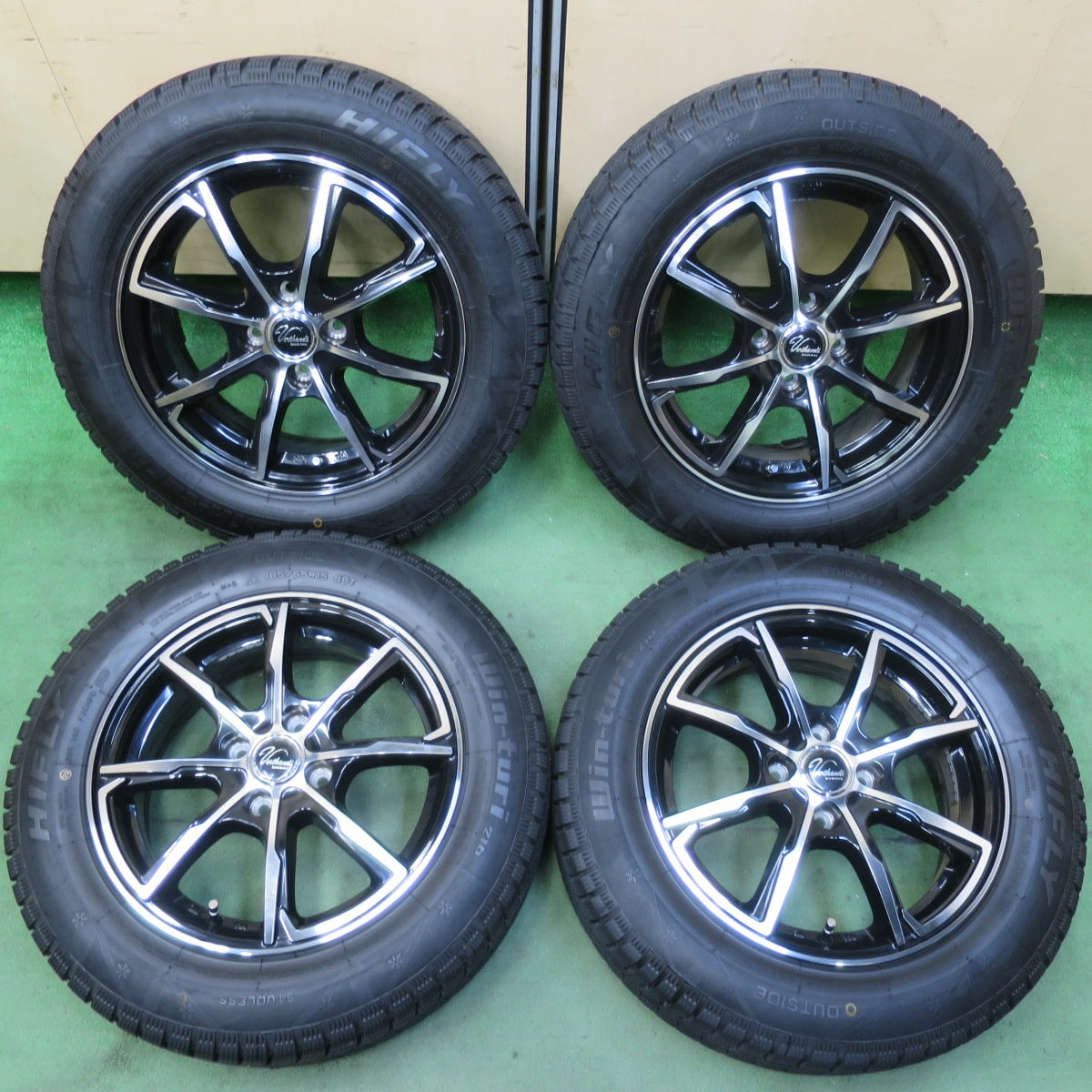 バリ溝！24年！キレイ！ほぼ10分★スタッドレス 185/65R15 ハイフライ Win-turi 216 Verthandi ヴェルサンディ ヴェルザンディ 15インチ PCD100/4H★5080403イス
