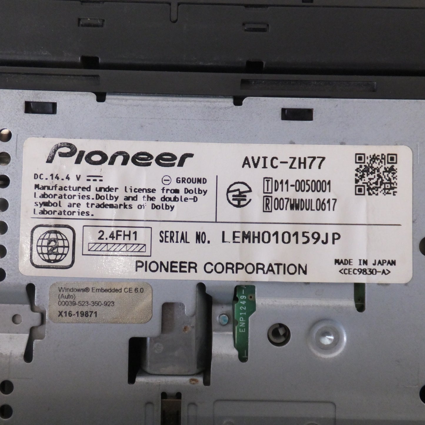 [送料無料] 現状品★カロッツェリア carrozzeria AV一体型ナビ サイバーナビ AVIC-ZH77 パイオニア Pioneer(16★