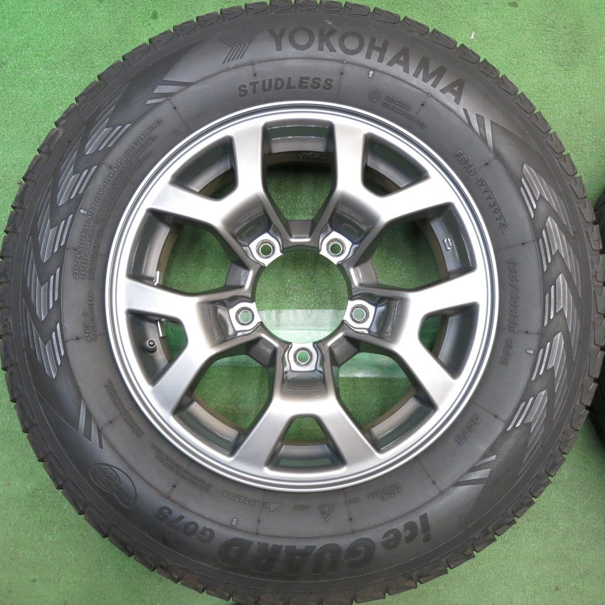 キレイ！24年◎スズキ JB74W ジムニー シエラ 純正 195/80R15 スタッドレス ヨコハマ アイスガード G075 15インチ PCD139.7/5H◎6101009HAス