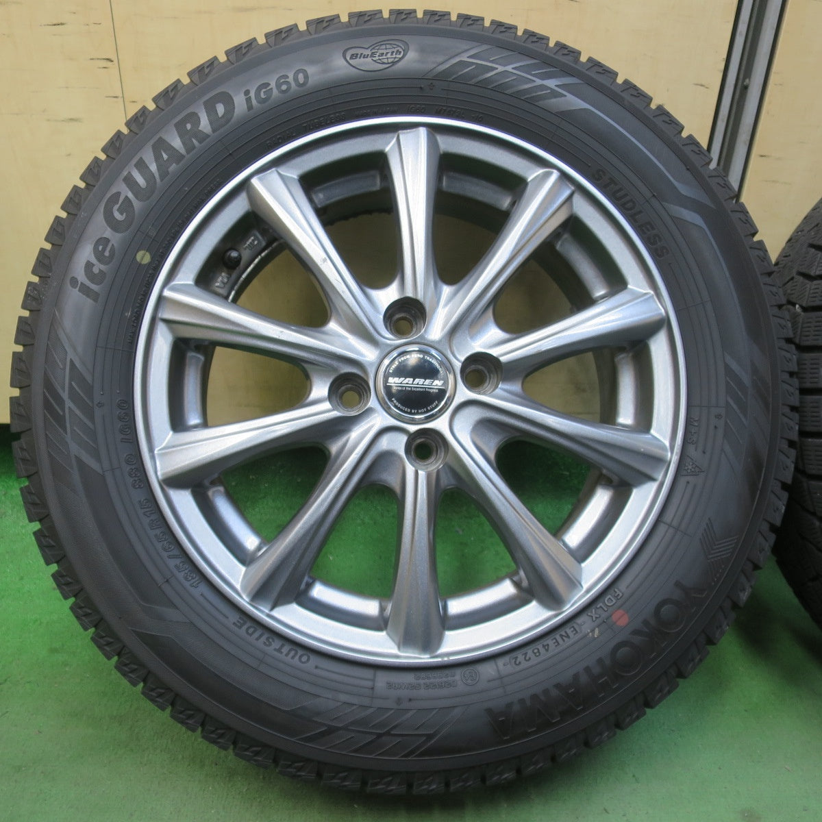 バリ溝！22年！9分★スタッドレス 185/65R15 ヨコハマ アイスガード iG60 WAREN ヴァーレン 15インチ PCD100/4H★6022305イス