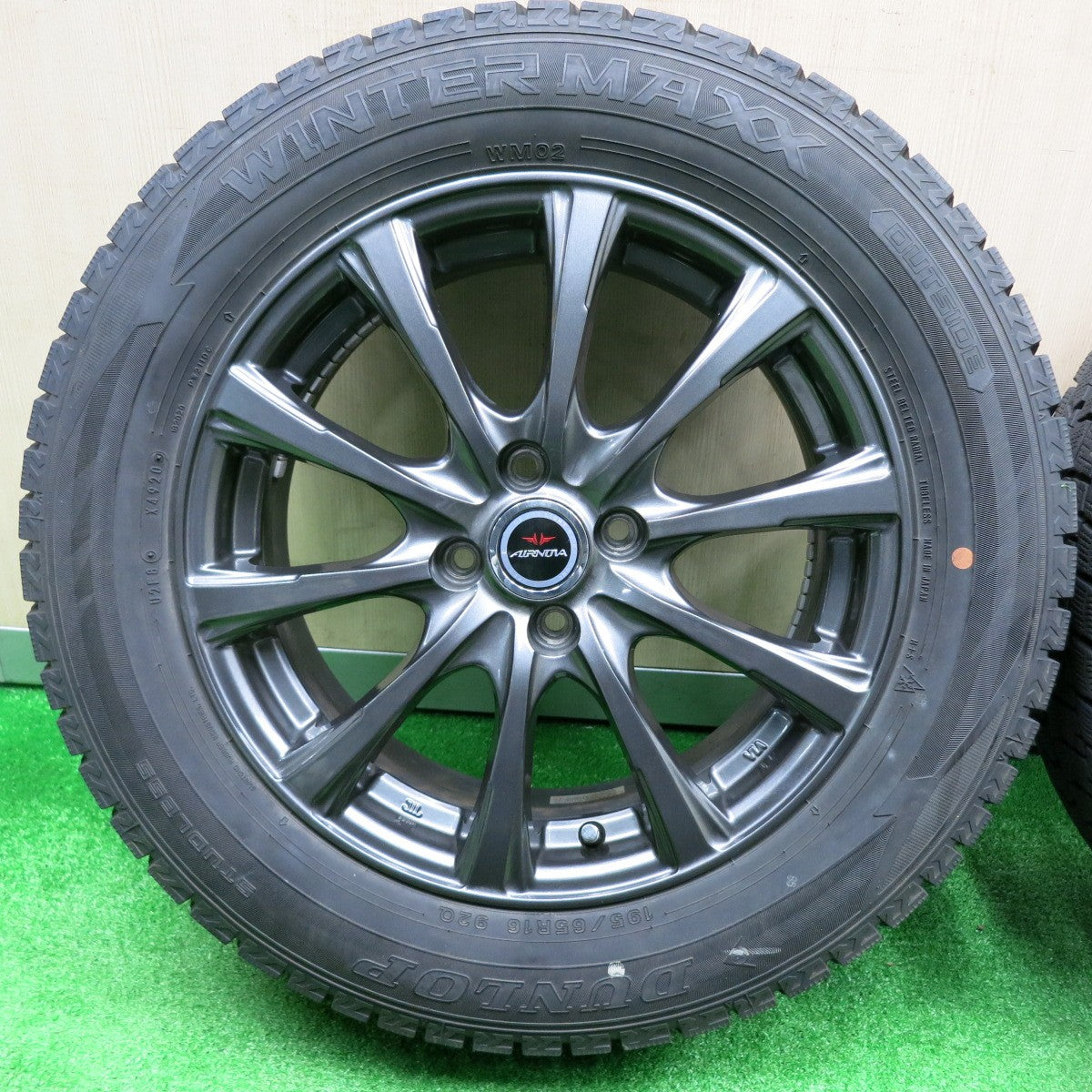 [送料無料] バリ溝！20年！キレイ！9分★スタッドレス 195/65R16 ダンロップ ウインターマックス WM02 AIRNOVA エアノヴァ 16インチ PCD100/4H★4092205NJス