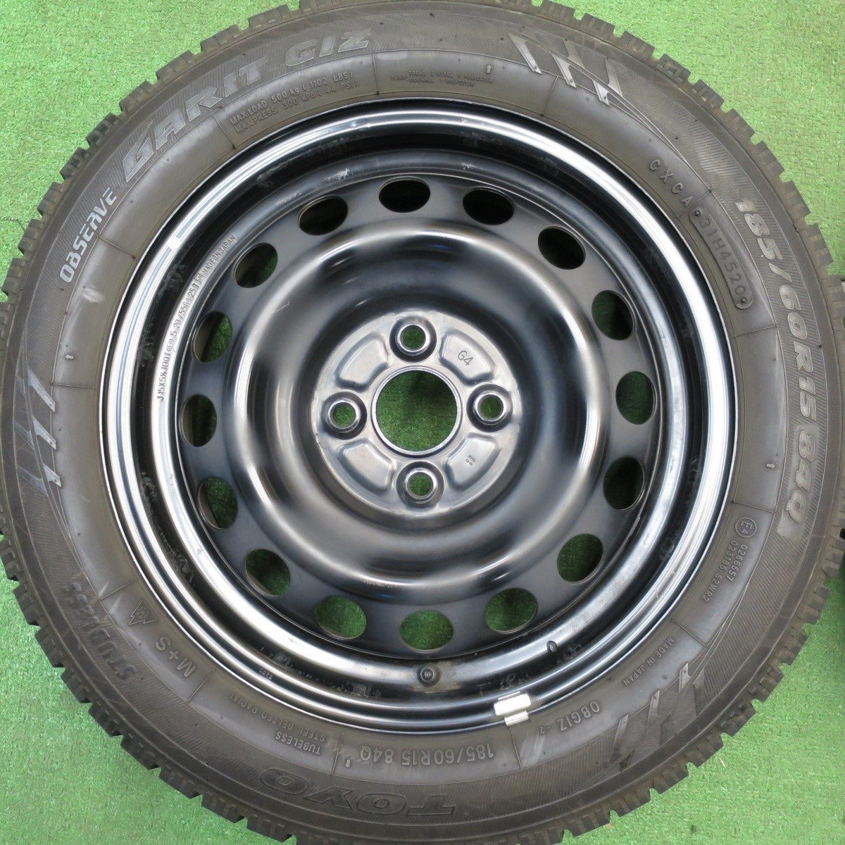 バリ溝！9.5分★スタッドレス 185/60R15 トーヨー オブザーブ ガリット GIZ スチール ホイール 15インチ PCD100/4H★5030710Hス