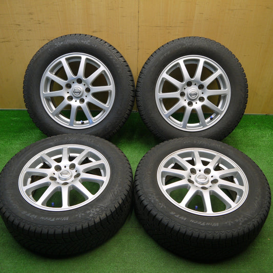 バリ溝！23年！9.5分以上★日産 セレナ 純正 OP エスティーロ 195/65R15 スタッドレス バイキング WINTECH WT6 15インチ PCD114.3/5H★5111804Hス
