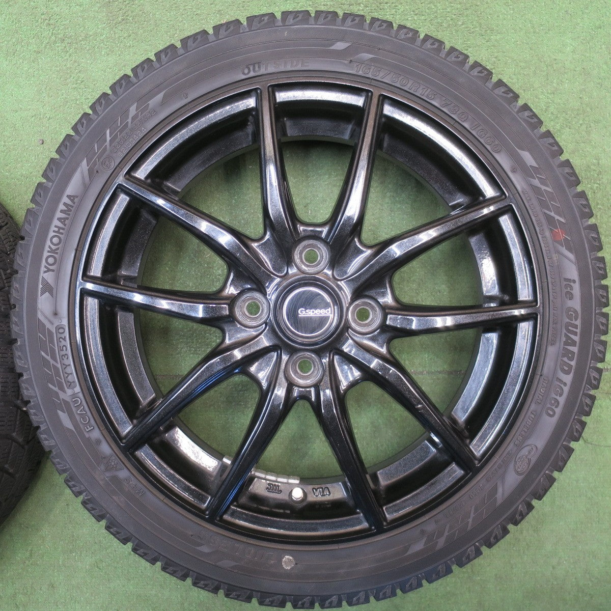 バリ溝！キレイ！9分★スタッドレス 165/50R15 ヨコハマ アイスガード iG60 G.speed Gスピード 15インチ 軽サイズ コペン 等 PCD100/4H★6051803NJス