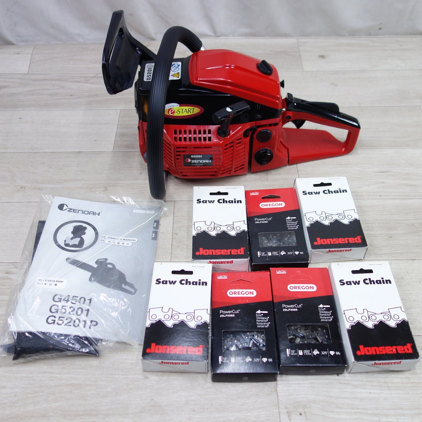 [送料無料] 未使用！付属品付き◆ゼノア チェンソー G5201 切断機 電動 工具 チェーンソー 軽量 のこぎり 木工用 ZENOAH◆