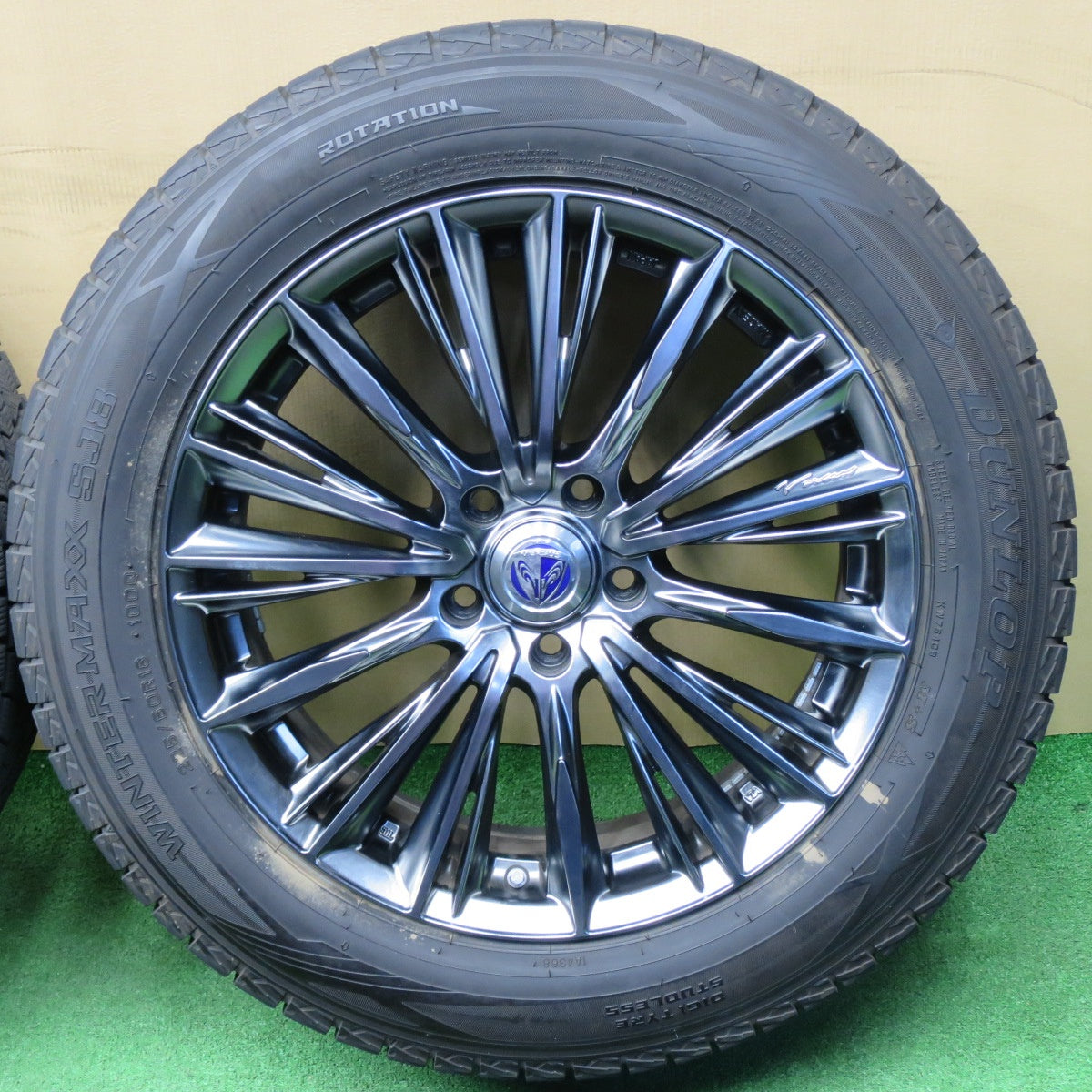 バリ溝！9.5分★RAYS VERSUS VOUGE 225/60R18 スタッドレス ダンロップ ウインターマックス SJ8 18インチ レイズ ベルサス ヴォウジェ PCD114.3/5H★6040302NKス