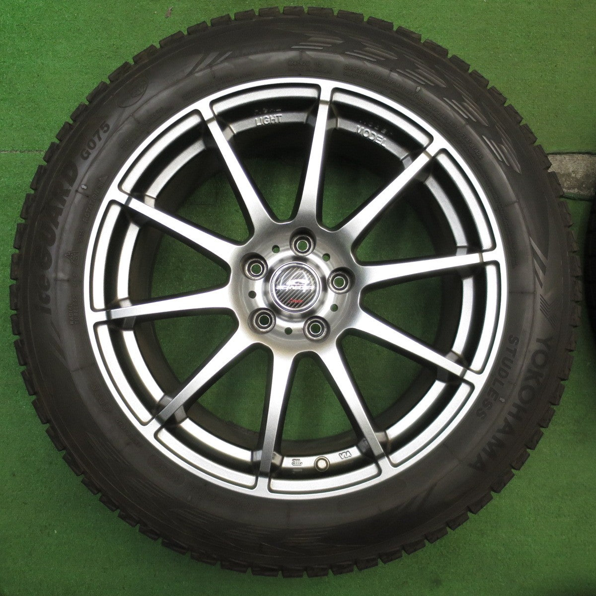 バリ溝！キレイ！9分★スタッドレス 225/60R18 ヨコハマ アイスガード G075 SCHNEIDER ATECH シュナイダー 18インチ PCD114.3/5H★5053005NJス