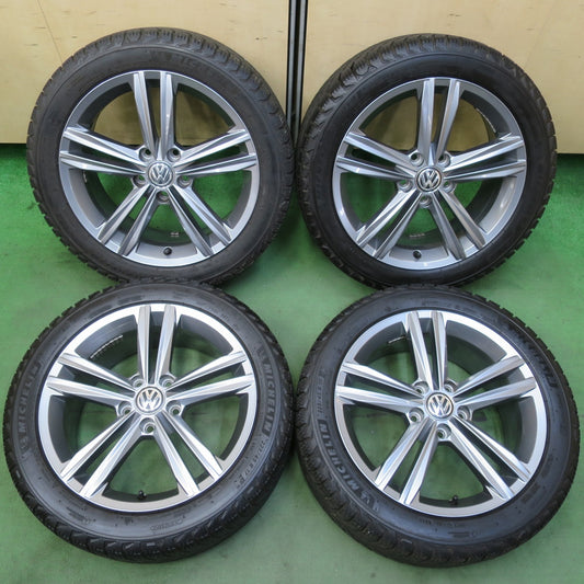 バリ溝！21年！キレイ！ほぼ10分★ワーゲン ゴルフ ハイラインマイスター 純正 225/45R17 スタッドレス ミシュラン X-ICE SNOW 17インチ PCD112/5H★5092311イス