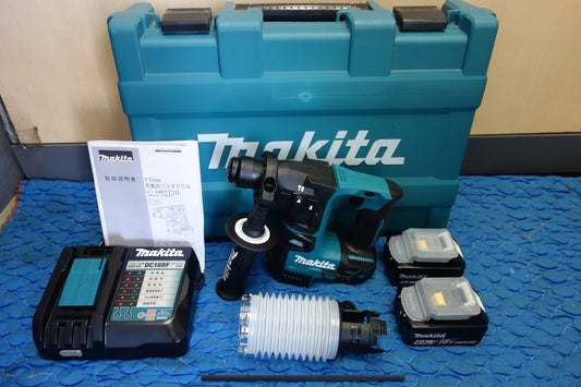 [送料無料] 美品！付属品付き！バッテリー2個☆マキタ 17mm 充電式 ハンマドリル HR171D ZK 電動 工具 ハンマードリル makita 充電器 DC18RF☆