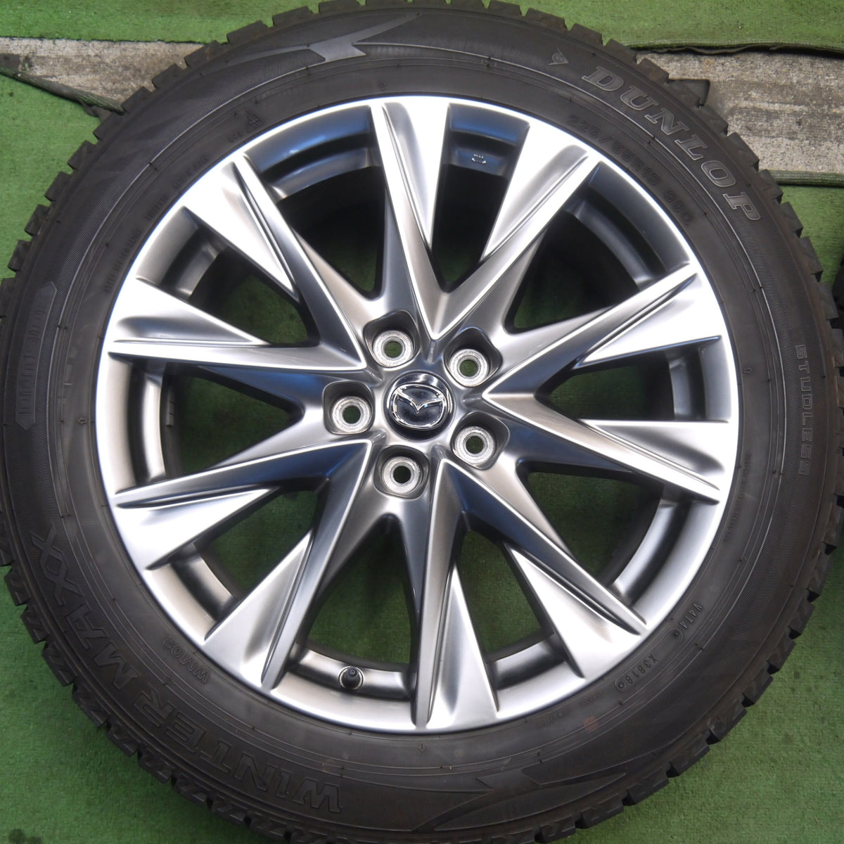 バリ溝！キレイ！9分◎マツダ CX-8 純正 225/55R19 スタッドレス ダンロップ ウインターマックス WM02 CX8 19インチ PCD114.3/5H◎6090802Hス
