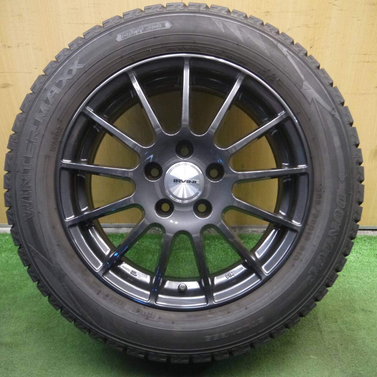 バリ溝！20年！キレイ！9.5分以上★ワーゲン等 IRVINE 205/55R16 スタッドレス ダンロップ WM02 PCD112/5H★4021002ナス